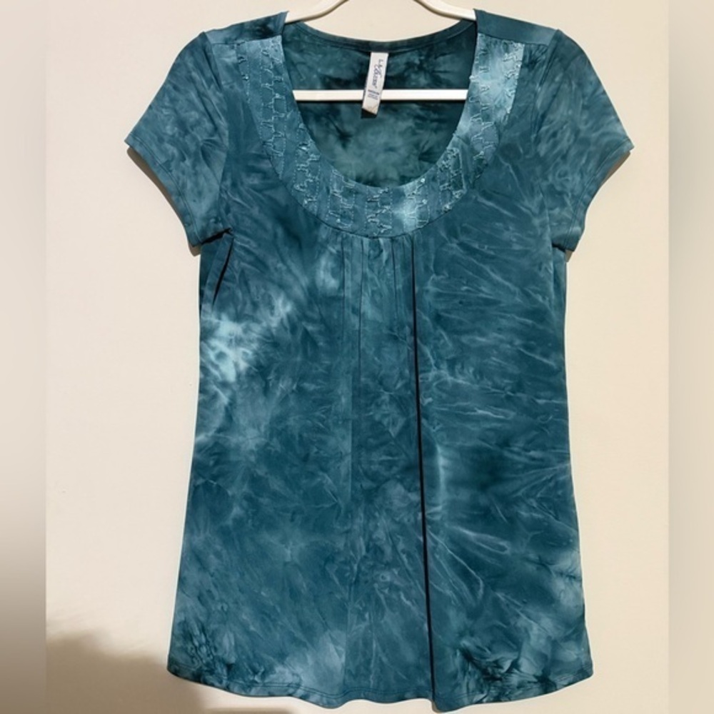 L.a blues Teal Tie-Dye Women's Top